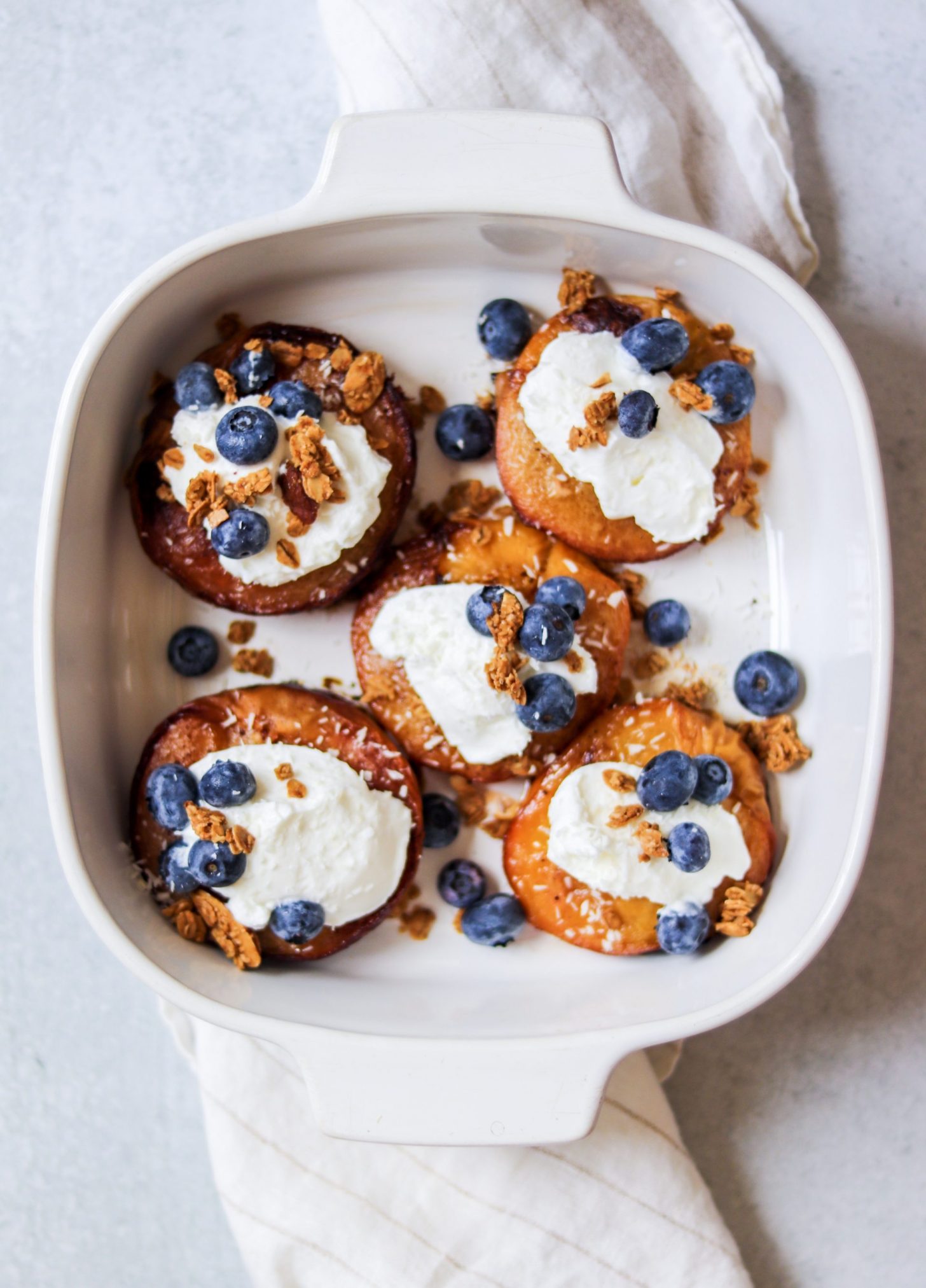 Honey Baked Peaches with Yogurt and Granola (Gluten Free) • Daisybeet