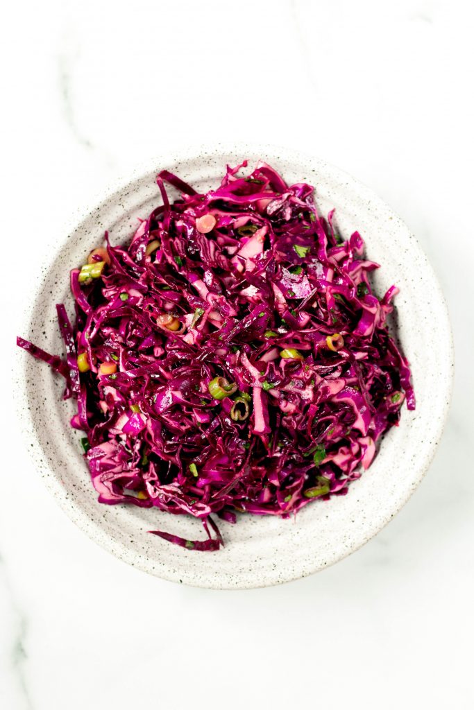 Red cabbage slaw for tofu tacos - Daisybeet