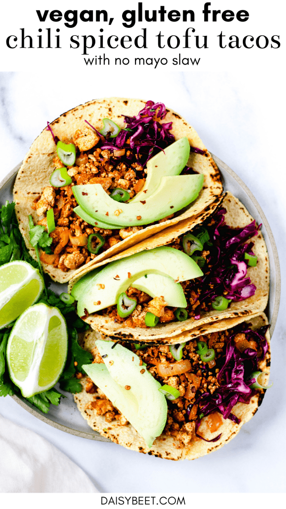 Chili Spiced Tofu Tacos (Vegan, Gluten Free) - Daisybeet