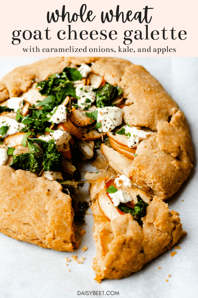 Savory Galette with Caramelized Onions, Kale, Apples, and Goat Cheese - Daisybeet