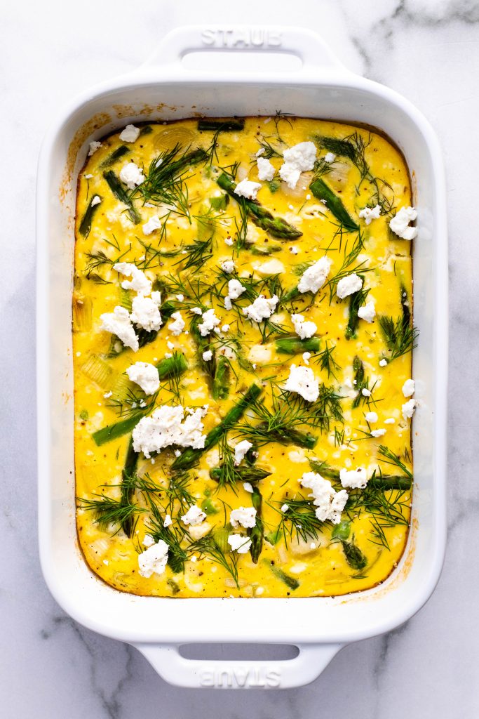 Asparagus and Leek Frittata with Goat Cheese | Daisybeet, Alex Aldeborgh, MS, RD
