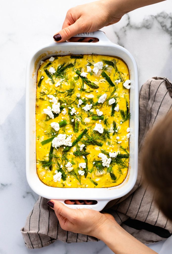 Asparagus and Leek Frittata with Goat Cheese | Daisybeet, Alex Aldeborgh, MS, RD