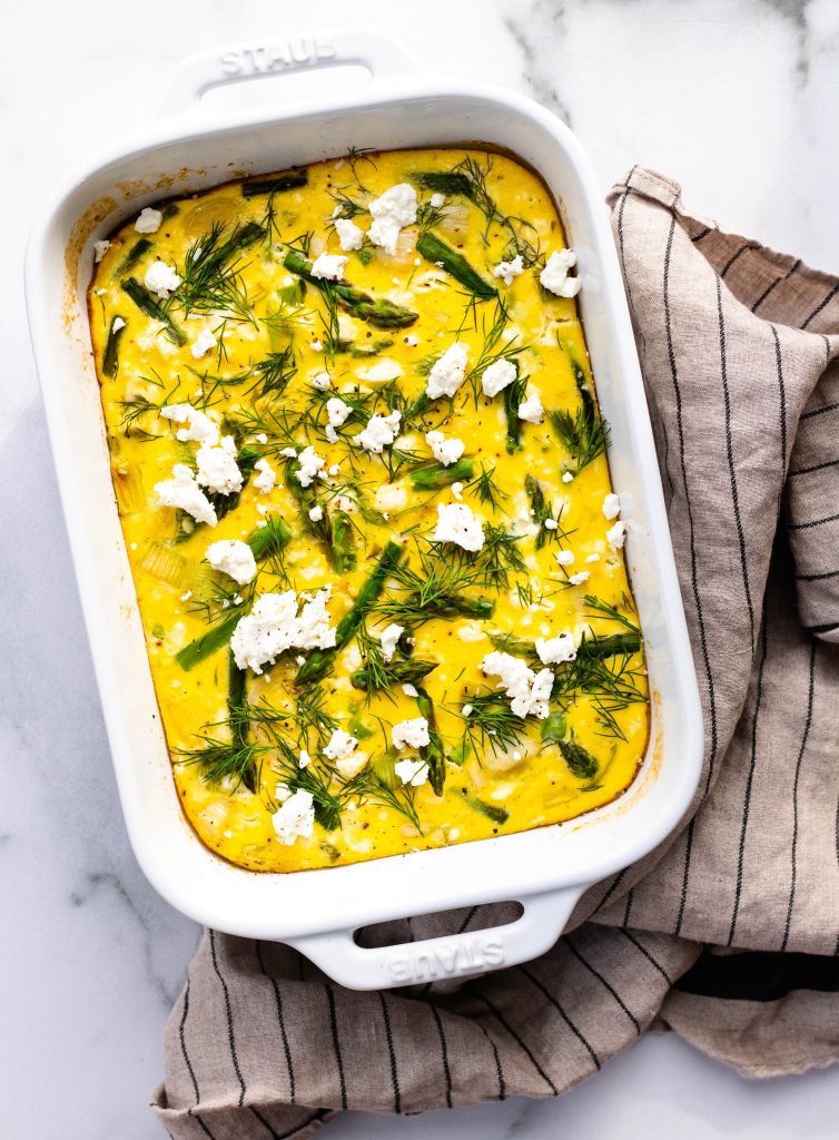 Asparagus and Leek Frittata with Goat Cheese | Daisybeet, Alex Aldeborgh, MS, RD