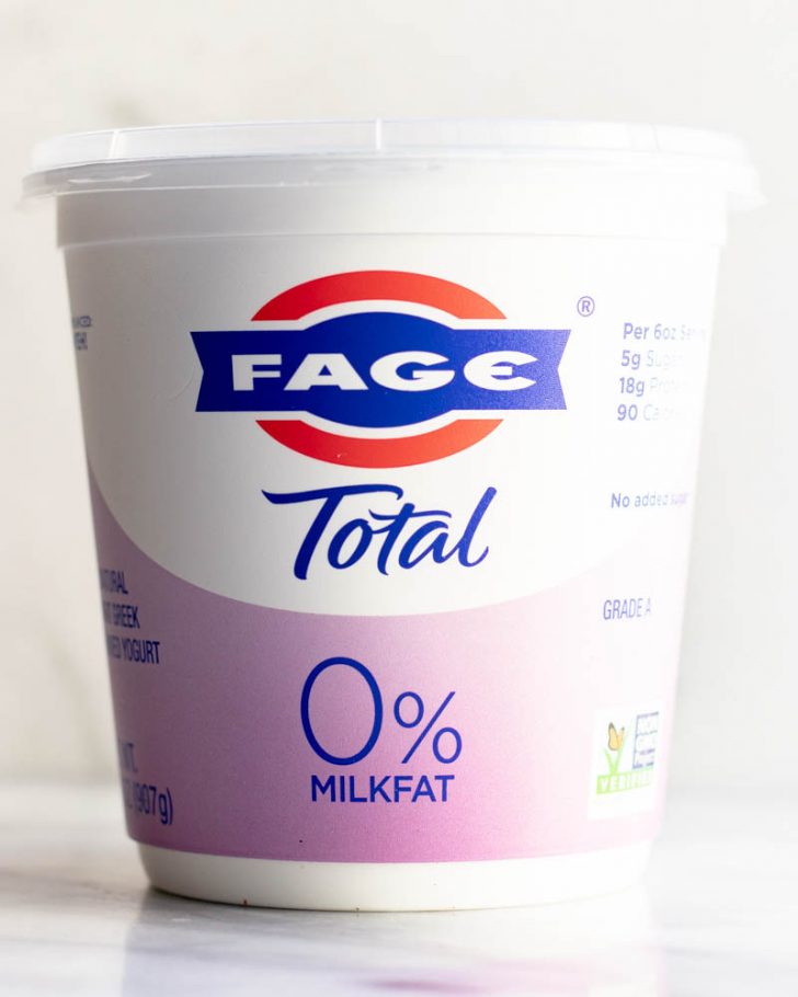 Carton of Fage Greek yogurt