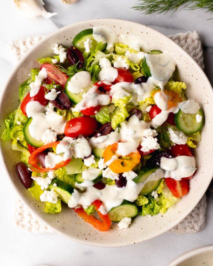 5Minute Greek Yogurt Feta Dill Dressing • Daisybeet