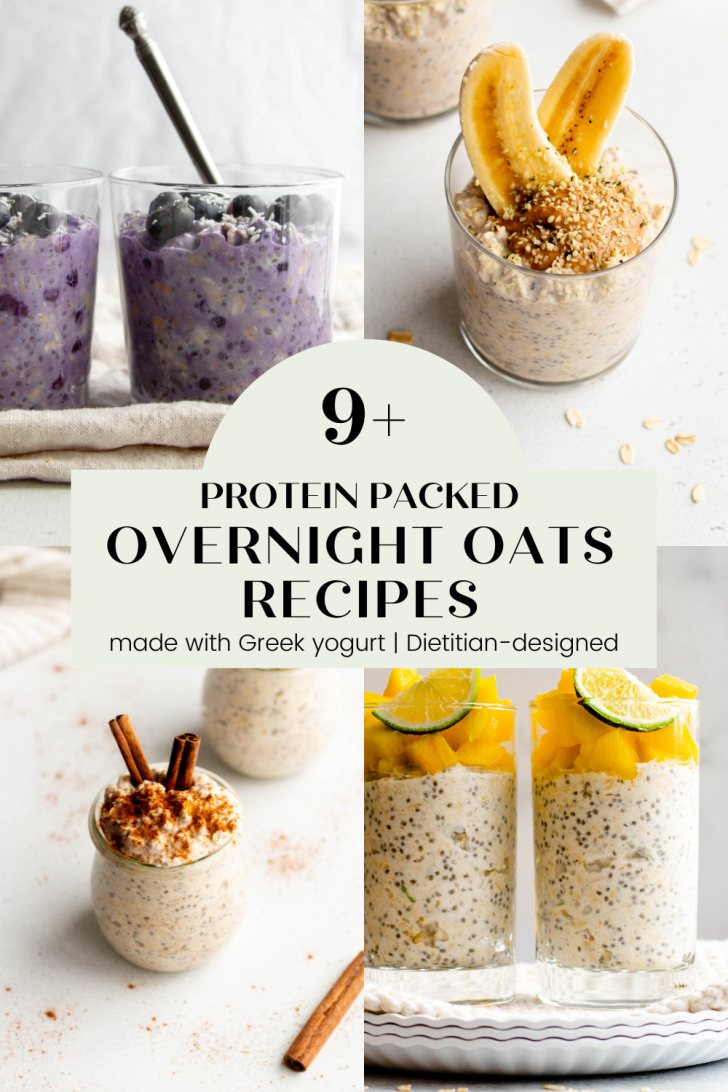 photos of different overnight oats recipes with text overlay