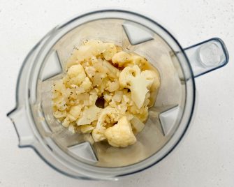 cauliflower and onion in a blender