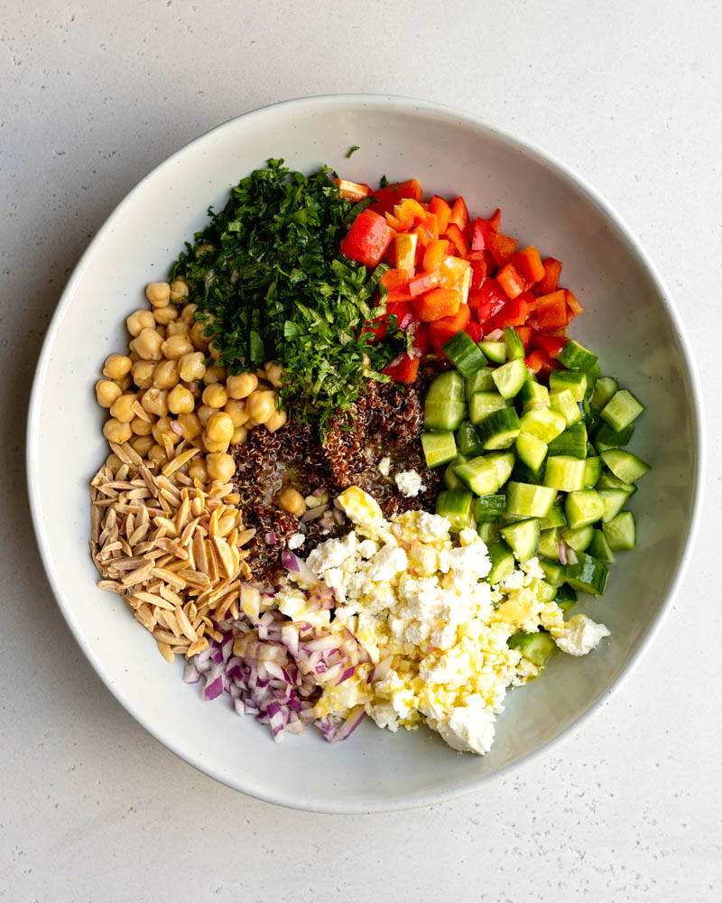 Quick & Healthy Red Quinoa Salad with Feta Cheese • Daisybeet