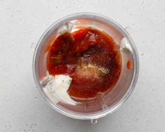 taco salad dressing ingredients in a nutribullet blender cup