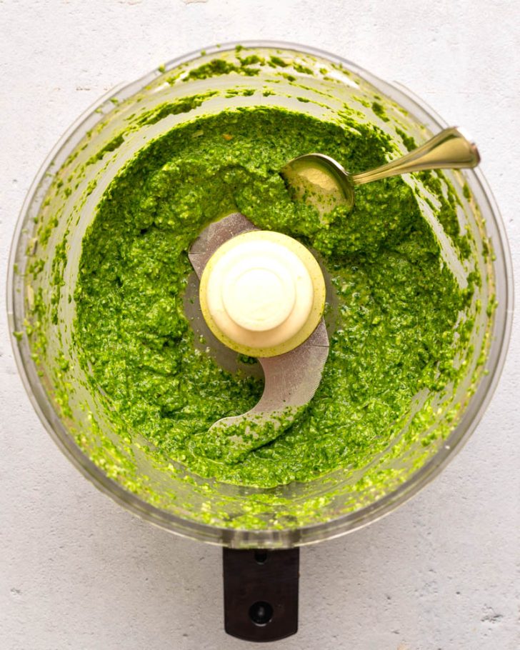 green sauce for pasta in a food processor