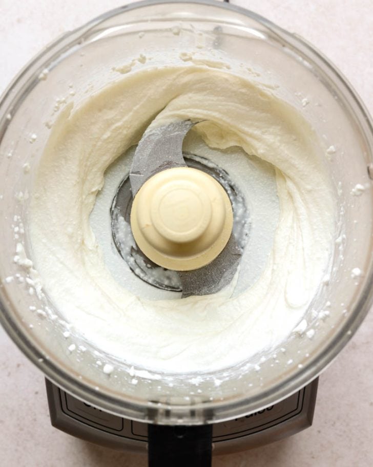 whipped cottage cheese in food processor bowl