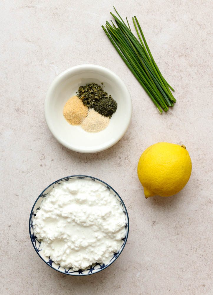 Cottage cheese dip ingredients measured out