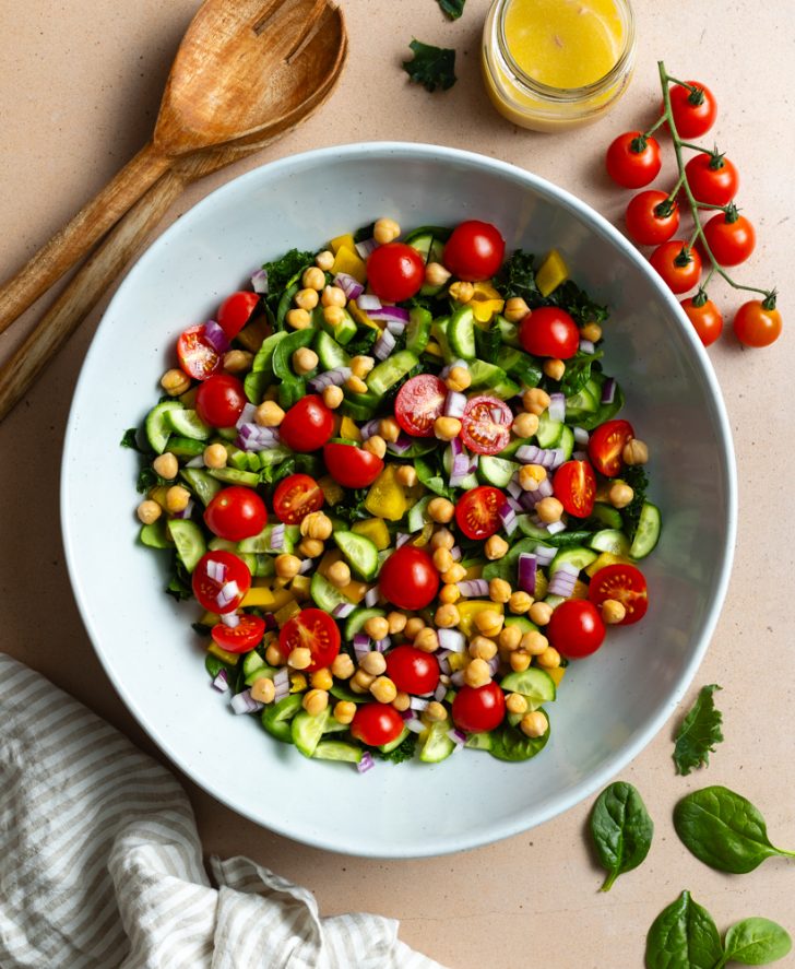 15Minute Everyday Kale & Spinach Side Salad • Daisybeet