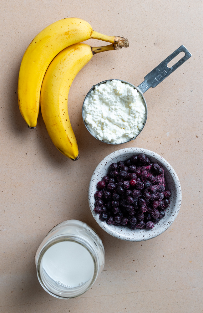 ProteinPacked Blueberry Banana Cottage Cheese Smoothie • Daisybeet